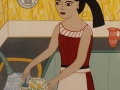 An Ideal Girl Washes the Dishes